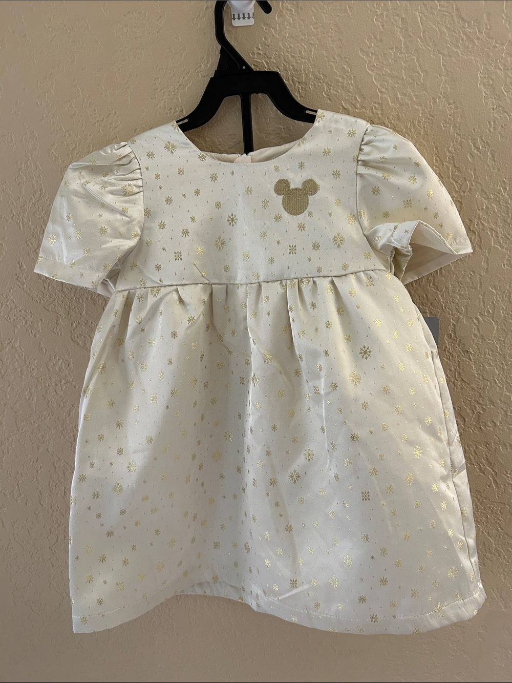 Disney Cream and Gold Star Print Dress with Mickey Detail,  Size 4